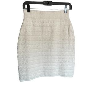 Garden of Angels Womens Pull-On Tight Mini Skirt Elastic Waist Size M Cream